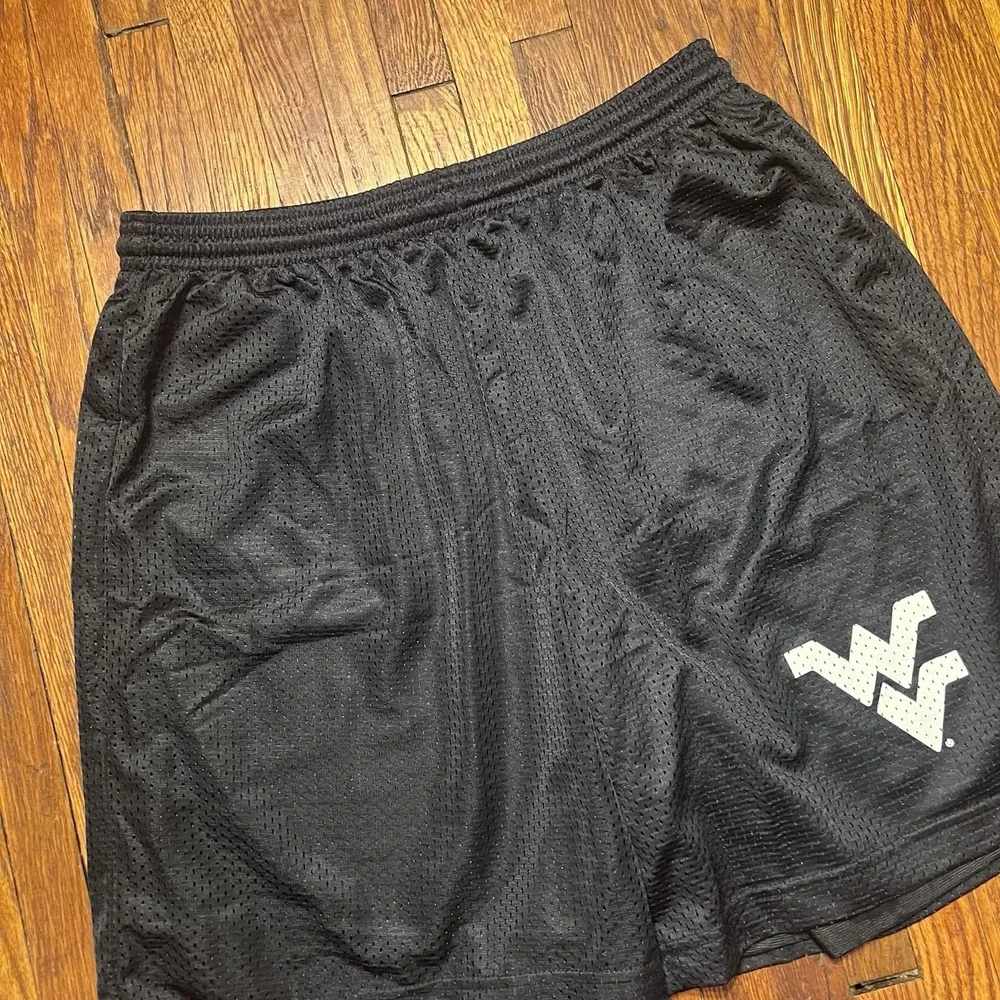 West Virginia University Sportek Shorts Size Medium Black Polyester Preowned